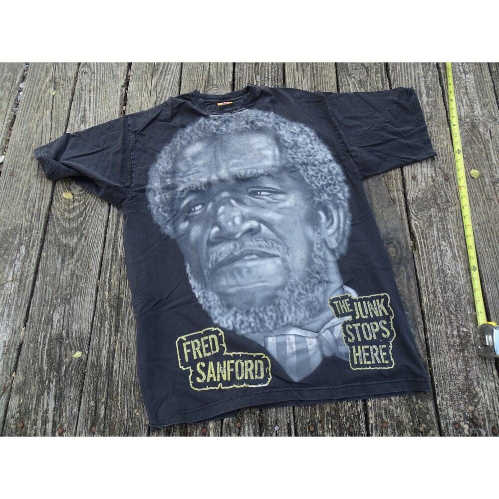 Vtg BEZ Fred Sanford The Junk Stops Here Redd Fox 2XL Faded Fader Rap T-shirt